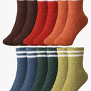 Geyoga 6 Pairs Fuzzy Socks for Women Gifts Winter Cozy Fluffy Slipper Socks Valentines Gift for Men Pack of 2