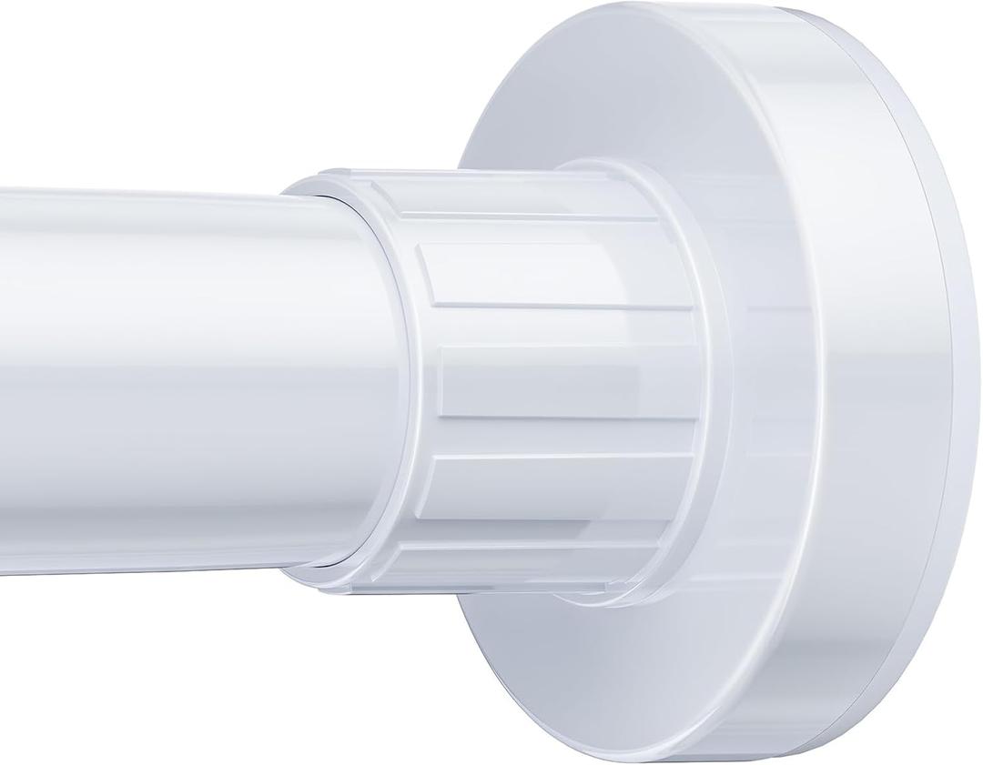 Ausemku Shower Curtain Rod 32-80 Inch Adjustable - 1 Inch Diameter Heavy Duty No drill Spring Tension Shower Rod, Non-Slip Rustproof Telescopic Rod for Bathroom, White