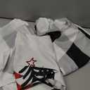 Ganeen 3 Piece Christmas Kitchen Curtain Set Kitchen Window Tier Curtains and Valance Buffalo Plaid Curtains Black and White Curtain Polyester Farmhouse Christmas Decoration (Tree)