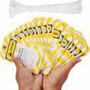 Lockout Tagout Tags (30-Pack) - 0.03" Thick PVC Loto Safety Tags,Danger Do Not Operate Rewritable Labels with Brass Grommet & 30 Ties for Industrial Equipment Repair (BD-P01Y-30PCS)