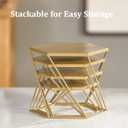 Metal Display Risers, Set of 4 Brass Hexagonal Nesting Buffet Riser Set, Modern Brass Buffet Display Stands for Food, Food Display Risers for Buffet Cupcake Small Potted Plants