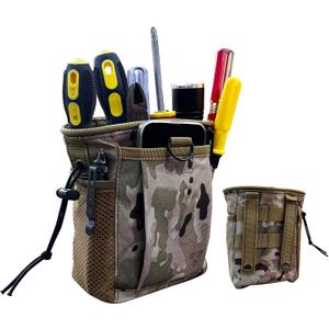 Small Tool Pouch,Utility Tool Bag, Small Toolbox, Screw Driver, Plier Organizer, Flashlight Holster and Knife Holder, Tool Belt Pouches for Electrician,Contractor,Plumber,Carpenter,Home Use(camo)