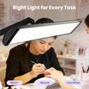 Neatfi 3,500 Lumens LED Desk Lamp – 45W Dimmable Task Light | Adjustable Color Temperature | 3 Light Modes | 540 SMD LEDs | Reading, Craft, Workbench & Office (Black-CCT, 26-Inch Wide Shade)