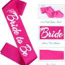 2 x 2pcs Bride to Be and Groom to Be Sash, Bridal Shower Sashes Bachelor Decorations Just Married Gift Engaged Decor Engagement Accessories Bachelorette Party Supplies, Hot Pink+Royal Blue