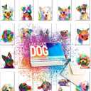 20 Greeting Cards, Rainbow dog Thank You Cards With Envelopes Watercolor Painted Dogs Thank You cards Bulk Note Cards Stationery Box Set For All Occasions Birthday Thank You Wedding.