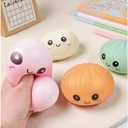 Dumpling Squishy Mystery Box, Glitter Dumpling, Dumplings Style Stress Balls for Adults and Kids, Cute Steamer Basket Design with Squeezable Bun Stress Relief Fidget Toys (2 PCS)