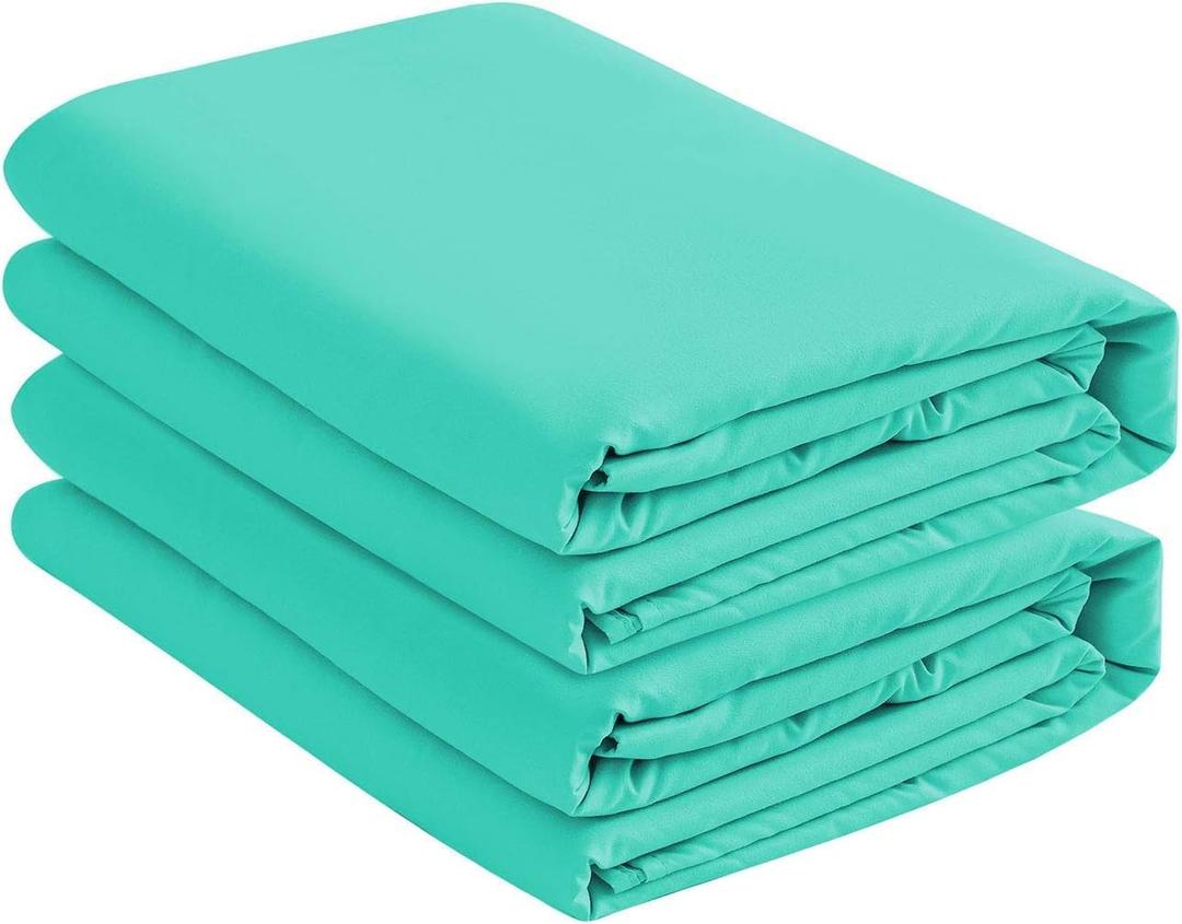 Microfiber 2 Twin XL Fitted Bottom Bed Sheets (2-Pack) 1800 Ultra Soft and Comfy - 15" Deep Pocket, 39" x 80" Great for Dorm Room, Hospital & Split King Dual Adjustable Beds (Aqua Blue, Twin XL)