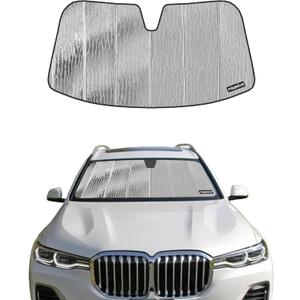 Pigenius Windshield Sun Shade for BMW X5 (G05) 2019-2023 & BMW X7 (G07) 2019-2022, Fits xDrive40i M50i X5M Alpina XB7, Reversible Silver/Black