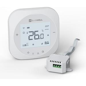 Smart WiFi Thermostat for Home, Programmable Thermostat with C-Wire Adapter, 3H/2C for Heat Pump & Conventional Systems, Tuya App Control, Compatible with Alexa & Google Assistant, White