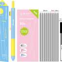 Metallic Multi-Color Pen with Pencil, Retractable Gel Ink Ballpoint Pen, Black, Blue, Red Ink, 0.7mm, Smooth Writing, Quick Dry, with Refills, Office Supplies (Blue and Pink Contrast)