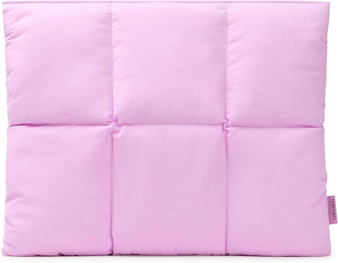 Comfyable Puffy Laptop Sleeve 15 16 Inch, Quilted Puffer Laptop Carrying Case for Women, Pillow Pouch Compatible for MacBook Air M5 & MacBook Pro M5 Pro/Max 2026, Lavender