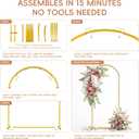Toolterritary Metal Arch Backdrop Stand Set of 2, 7.2FT+ 6FT Balloon Arch Stand, Gold Wedding Arch Frame with Stable Base, Arch Backdrop for Party Birthday Baby Shower Graduation Decor