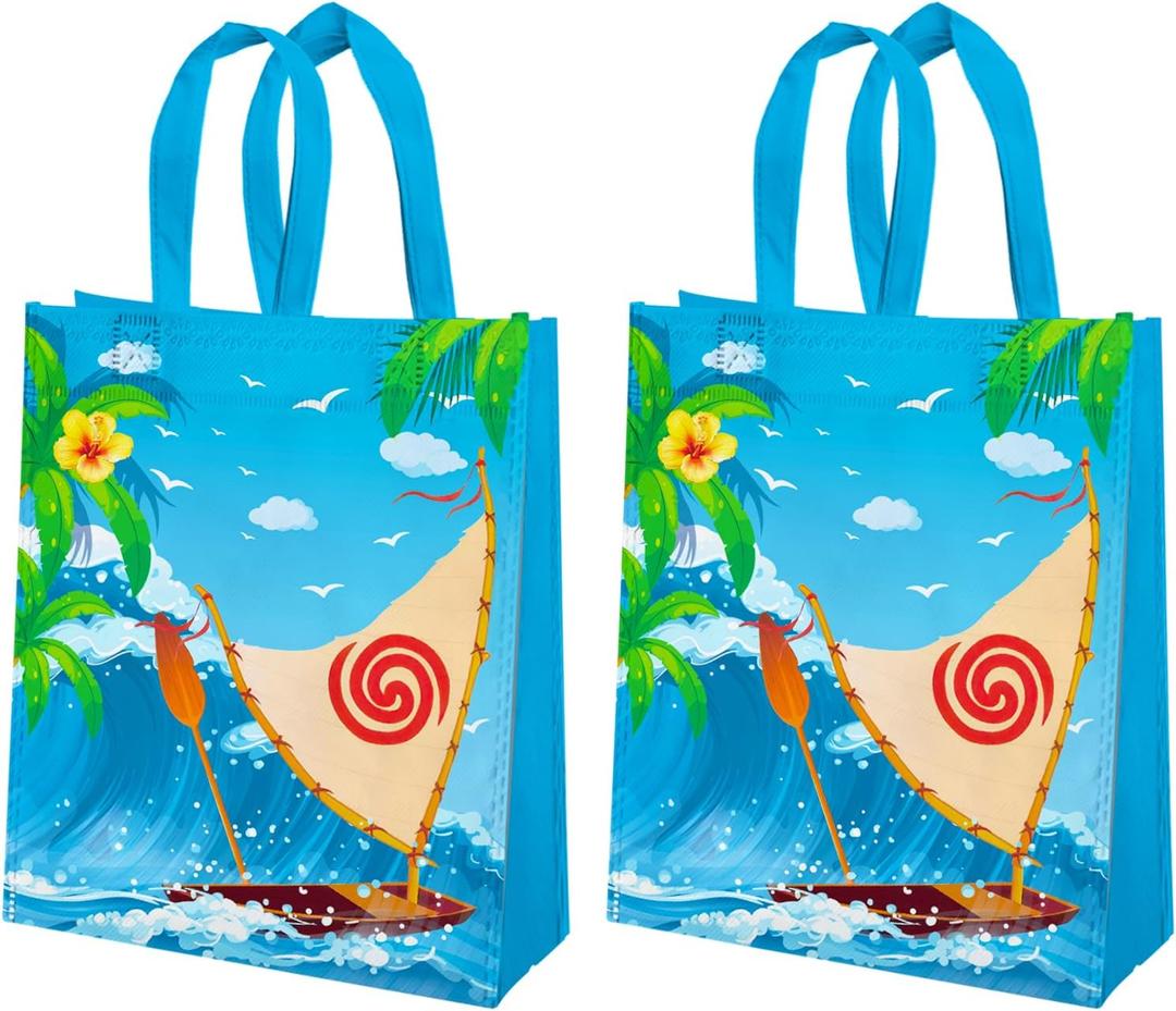 20 Pcs Cartoon Party Favor Bags,Reusable Ocean Girl Gift Non-woven Bags with Handles for Ocean Girl Party Decorations