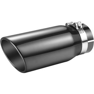A-KARCK Black Chrome Exhaust Tips 3.5" Inlet, 3.5" Inlet 5"Outlet 12" Length Clamp on Universal Never Fading Stainless Steel Muffler Tip