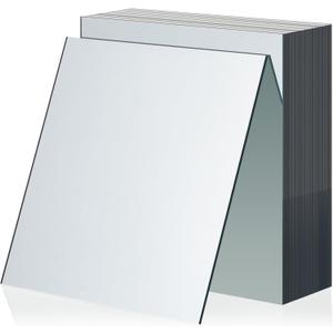 Soaoo Square Glass Mirror Tiles 6 Inch Square Mirror Mosaic Panels Glass Tile Craft for DIY Crafts Projects Supplies Decoration Centerpieces Home Wall Table Ceiling Decor(50 Pcs)