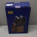 HOSHANHO 16-Piece Knife Set with Block, Ultra Sharp High Carbon Powder Steel Knife Block Set, Chef Knife Set Professional Kitchen Knives Set with Sharpener and Pakkawood Handle