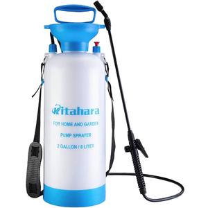 Kitahara 2 Gallon Garden Pump Pressure Sprayer with Pressure Relief Valve, Adjustable Shoulder Strap and Nozzles, for Yard Lawn Weeds Plant Water