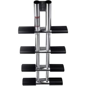 Hoffen 4 Step Dive Ladder, Stainless Steel, Telescopic, Heavy Duty, Silver, 600 lb Capacity, 35 Inch Height, 13.75 Inch Width