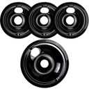 WB31M20 WB31M19 Black Porcelain Burner Drip Pans Set Compatible with GE Hotpoint Electric Range Stove Burner by Cenipar