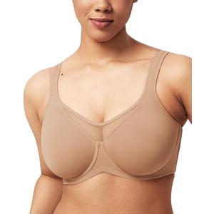 HSIA Minimizer Bras for Women Plus Size, Full Coverage Coolcomfort T Shirt Unlined Bra with Underwire for Heavy Breast (Beige, 44 DDD)