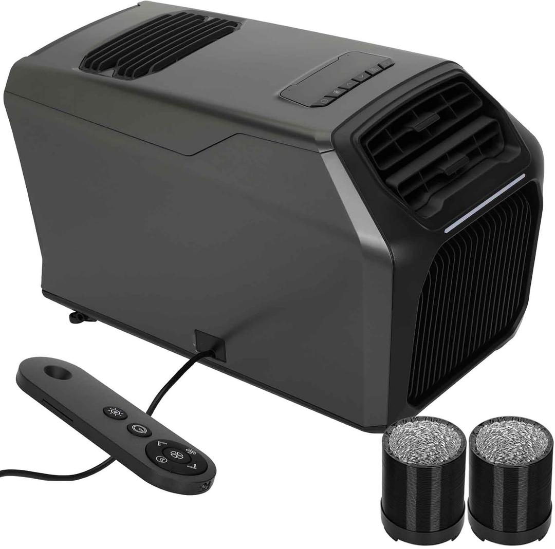 8,000 BTU Portable Camping Air Conditioners & Heater, 5-in-1 Cooling, Heating, Fan, Dehumidifier, Sleep, 550W Portable Tent Air Conditioner Unit for Camping, RV, Truck, Small Room, Indoor and Fishing