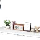 HOOBRO Floating Shelves for Wall, Wall Mounted Shelf Set of 2, 31.5" Hanging Shelf with Invisible Brackets, for Wall Decor Storage in Bathroom Bedroom Kitchen Living Room Office, White WT80BJP201