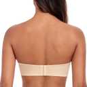 HACI Push Up Strapless Bra for Women Anti-Slip Padded Wireless Stay Put (Beige)
