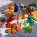 Handmade Crocheted Fruit Dolls, 5PCS Cute Little Decorative Charms, Gift Full of Positive Emotions, for Friends, Colleagues, Family, Love-Gift Box Perfect for Birthdays, Parties, and Holidays