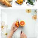 Kitchenville Glass Cutting Board 20”x16”: Tempered Glass Kitchen Counter Protector - Durable- Scratch-Resistant, Heat-Proof - Design 5 - Floral Design