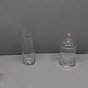 MyGift Clear Glass Apothecary Jars with Lid, Decorative Footed Vase, Candy Buffet Containers Set of 3