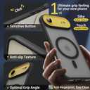 4 in 1 Magnetic for iPhone Air Case [with 1X Screen Protector, Braided Cable, Removable Lens Case] [Mil-Grade Drop Protection] Shockproof Slim Translucent Matte Protective Phone Case, Black