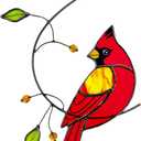 Red Cardinal Stained Glass Bird Suncatcher for Mom, Grandma, Women - Real Glass Window Hanging Ornament - Handmade Bird Lover Home Decor (Gifts Ready Packaging)