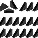 uxcell 30Pcs Triangle Glass Corner Protector, 0.71 x 2 Inch Plastic Glass Table Corner Protector Transport Corner Guard for Glass, Ceramics, Wood, and Steel(Right Angle, Black)