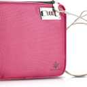 Anti-Theft Locking Beach Bag, 9x7.5-inch Portable Beach Safe for Securing Your Valuables and Phone  Rose Red