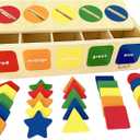 Dailyfunn Montessori Toys Color&Shape Sorting Learning Matching Box for Baby Toddlers 1-3 Year Old