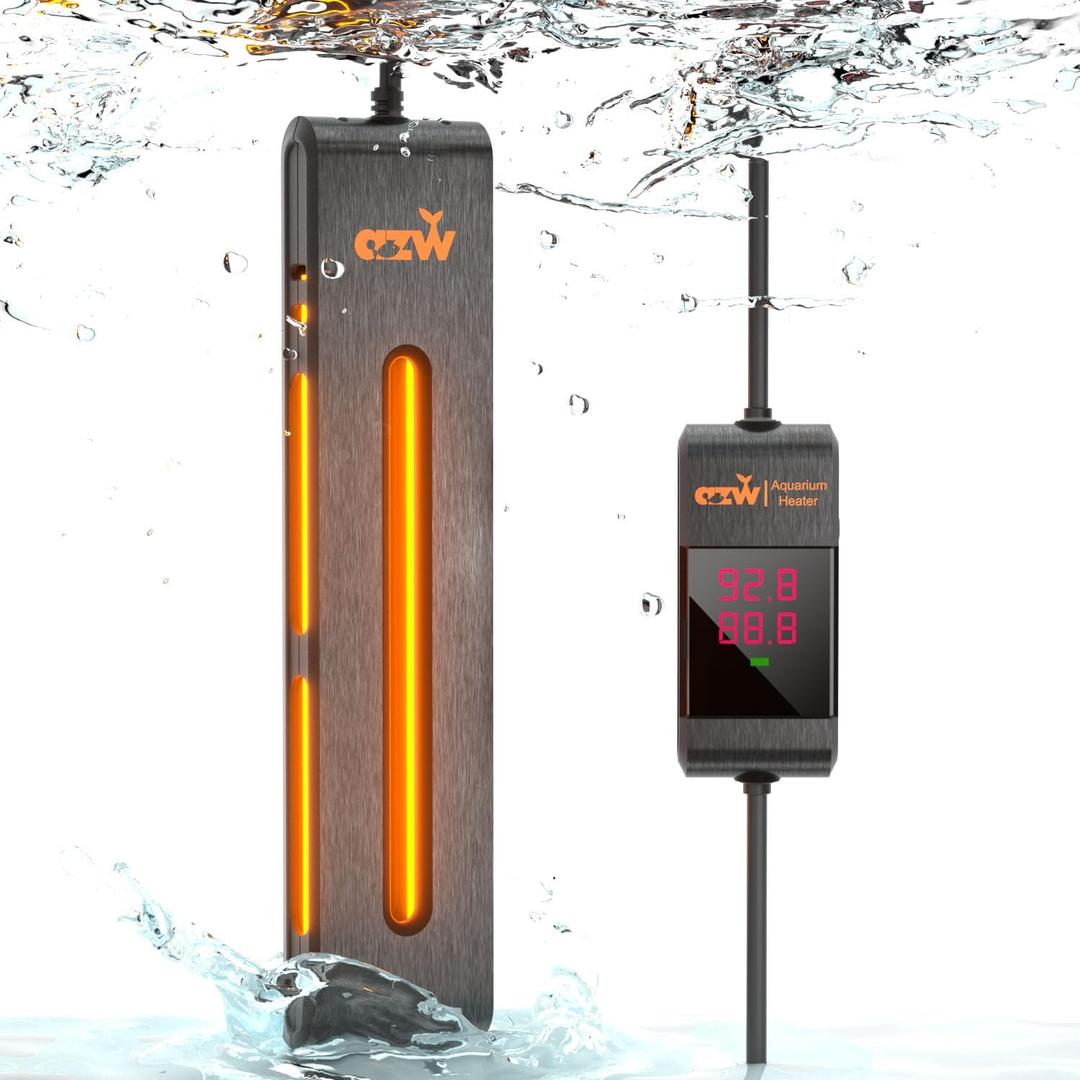 azw Aquarium Heater 300W/500W/800W, Fish Tank Heater with Digital LED Controller, Frequency Conversion Energy Saving, IPS Anti-Boiling Fish, Multiple Intelligent Protection for Freshwater/Saltwater (300W for 40-75 Gallon)