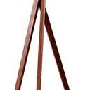 Adesso Floor Lamp with Walnut Tripod Base and White Linen Lampshade  Lamp for Bedroom, Living Room, and House Dcor, 63 x 20 (Brown and Beige)