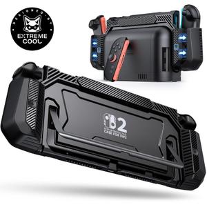 Dockable Case for Nintendo Switch 2,[Exclusive Pop-up Joy-Con Quick Release][Military-Grade Protection][Stand Compatible] Switch 2 Protective Case with Ergonomic Grip, Hard Shell for Switch 2 Console