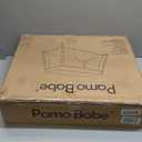 Pamo Babe Travel Crib Lightweight Baby Playard with Mattress Compact Play Yard with Detachable Legs (Black)