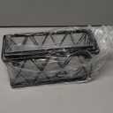 YIGII 3 Pack Adhesive Cabinet Organizer - Wall Mounted Pantry Door Organizer Bin Holder for Tupperware Lid Kitchen Wall Under Sink Basket Slim Space Black Stainless Steel