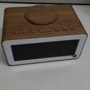 Digital Alarm Clocks for Bedrooms, Bluetooth Speaker, Alarm Clock with Wireless Charging, White/Brown Noise Sound Machine for Sleep with Night Light Wooden Vintage Decor Birthday Gifts for Men, Women