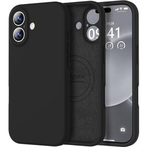 Vooii Magnetic for iPhone 17 Case, Compatible with Magsafe (Premium Liquid Silicone) (Integrated Camera Control Button) Full Body Protective Anti-Scratch Microfiber Lining 6.3", Black