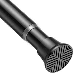 MEXAU Black Tension Curtain Rods18 to 36 Inch,Small Curtain Rods No Drilling,Short Spring Tension Rod for Windows Door Closet,Pressure Rod
