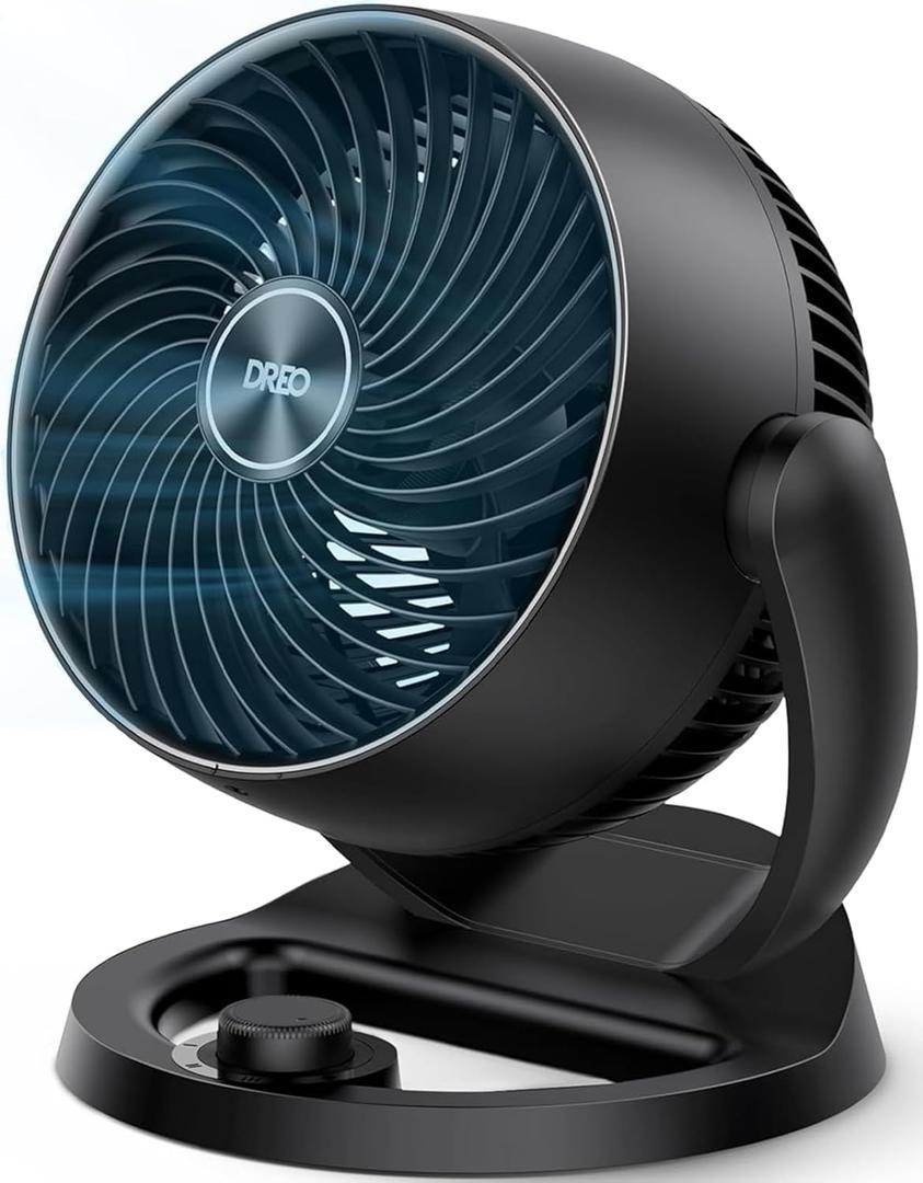 DREO Fan for Bedroom, 12 Inches, 70ft Powerful Airflow, 25db Quiet Table Air Circulator Fans for Whole Room, 120 Adjustable Tilt, 3 Speeds, Desktop Fan for Home, Office, Kitchen (Black)
