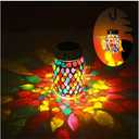 Mosaic Lights Outdoor Hanging Lanterns, Rechargeable Mosaic Solar Lanterns Outdoor Waterproof Solar Night Lights Table Lamps for Decorations