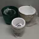 Maxcheck 4 Pcs Self Watering Hanging Planters Indoor Gift 6.5'' 4.5'' Hanging Flower Pots Baskets Outdoor Self Watering Plant with 3hooks Drainage Holes for Home(Emerald,Grey)