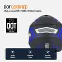 TTMiku Purple Adult Dirt Bike ATV Motocross Helmet DOT Approved Medium