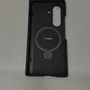 Magnetic Case for Samsung Galaxy Z Fold 7, All-Inclusive Screen Hinge Protection Frosted Case with S-Pen Holder and Metal Ring Stand Cover,Black,Z Fold 7