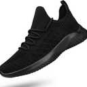 Feethit Womens Slip On Walking Shoes Non Slip Running Shoes Breathable Workout Shoes Lightweight Gym Sneakers (7.5, Black)