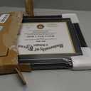 GraduationMall 11x17 Black Diploma Frame with Tassel Holder for 8.5x11 Certificate Document,Real Glass, Black over Gold Mat